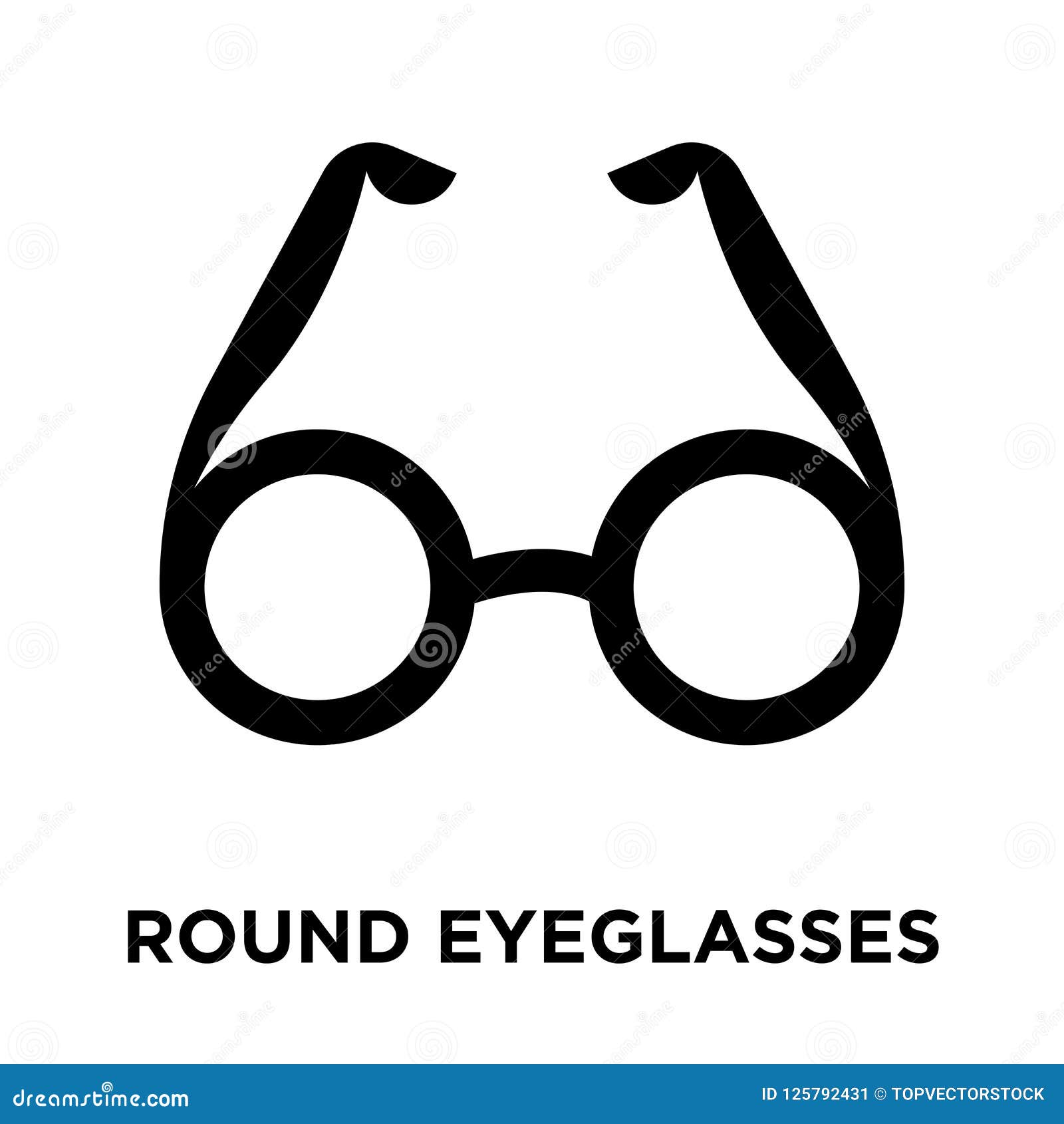 round eyeglasses iconÃÂ    on white background, log